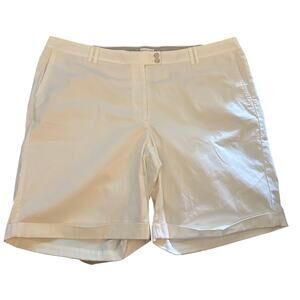 J. Jill Live In Chino Shorts, High Rise, White, Women's Plus Size 24W